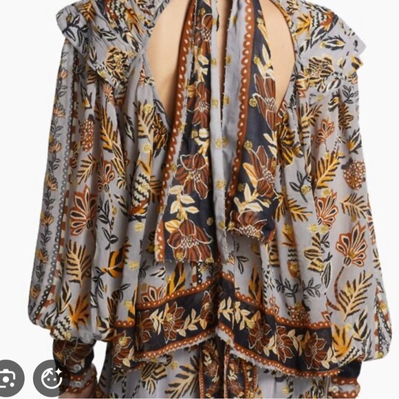 FARM Rio Women's Floral Tapestry Long sleeve Blouse - Picture 2 of 5